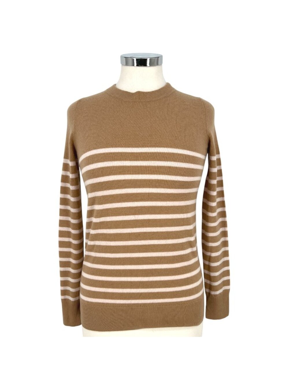 The Reset R Label Striped Wool Cashmere Sweater Beige Tan White Size XS